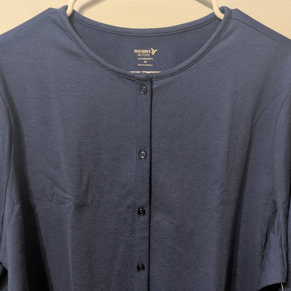 NWT Old Navy Blue CloudComfy Cropped Active Cardigan Size 2X - Picture 6 of 12